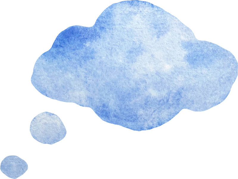 Blue Thinking Bubble Illustration