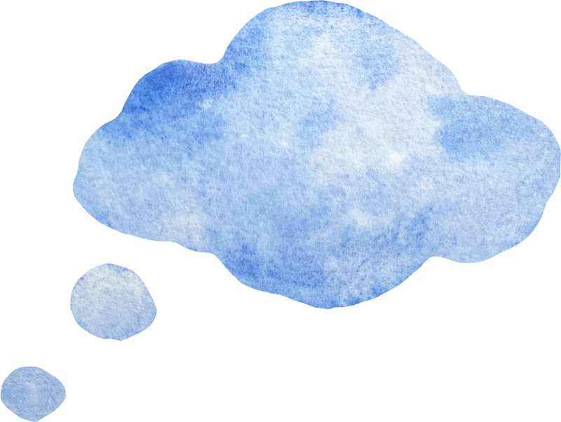 Blue Thinking Bubble Illustration